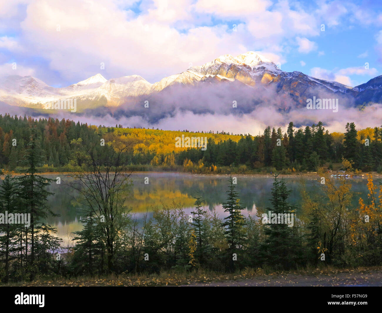 Patricia Lake, Jasper Nationalpark, Alberta, Kanada Stockfoto