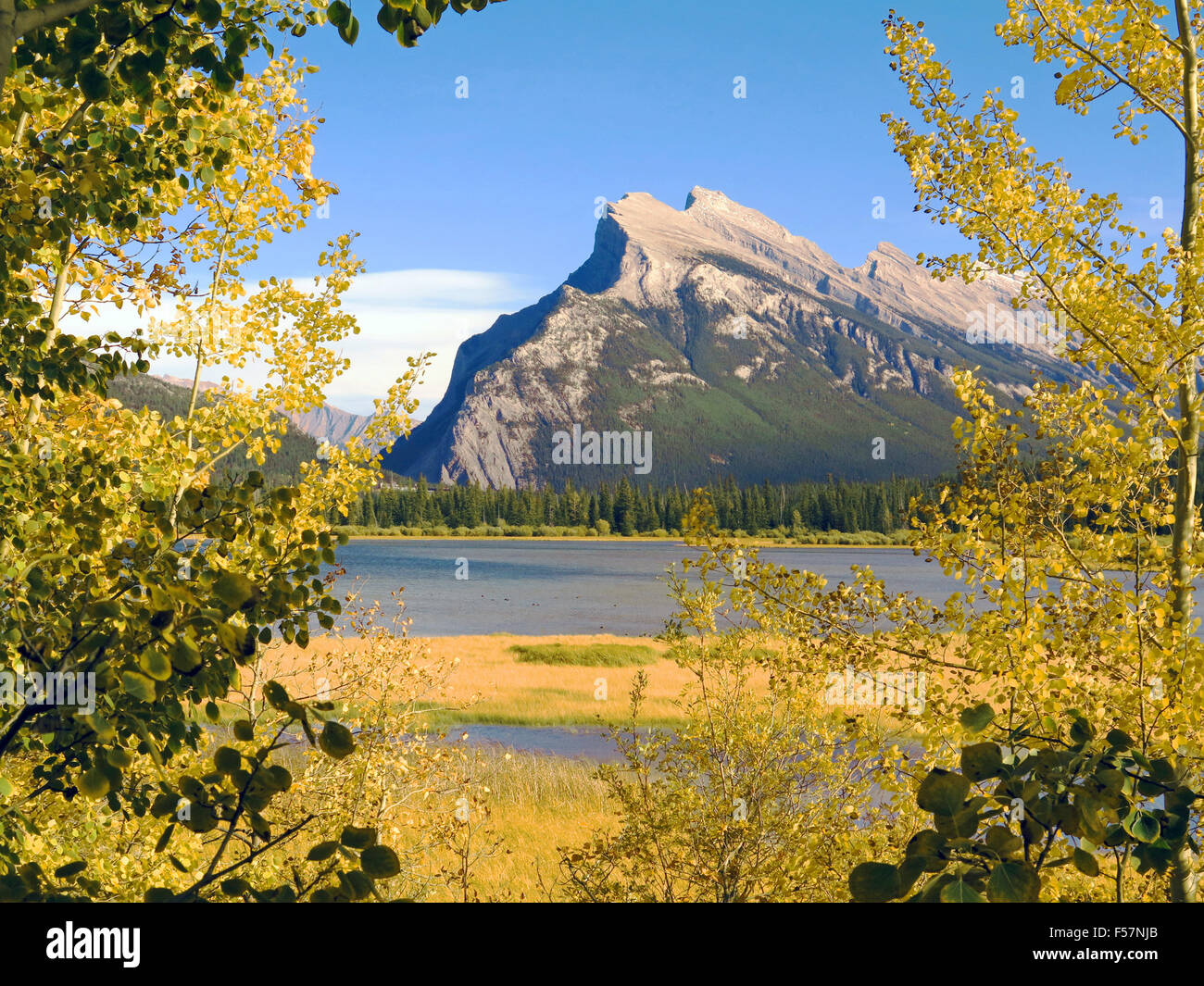 Mt Rundle, Banff Nationalpark Stockfoto