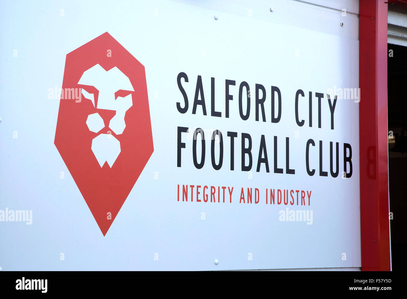 Salford Stadt-Fußball-Club in Manchester-Mitglieder von der Northern Premier League Premier Division in England Stockfoto