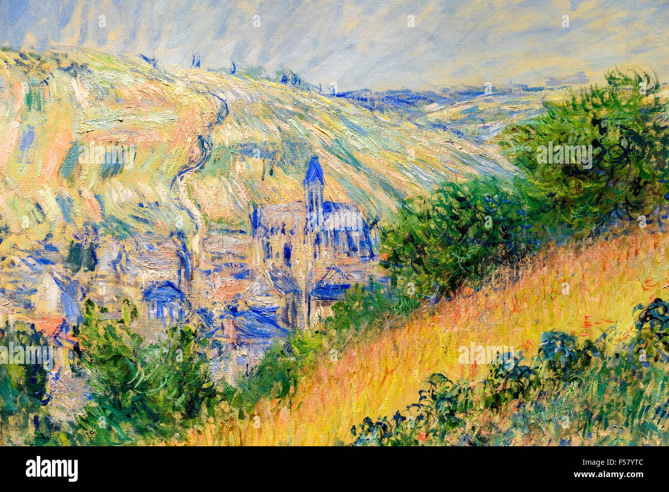 "Ansicht von Vetheuil" von Claude Monet Stockfoto