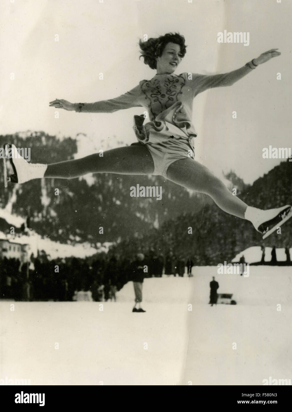 Die amerikanischen Skater Tenley Albright während der WM, Devos, USA Stockfoto