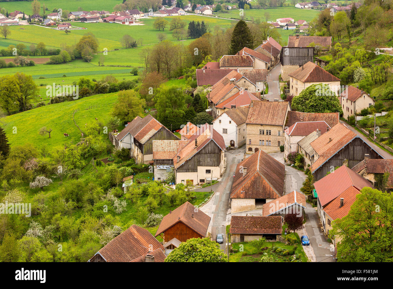 Chateau de Belvoir, Doubs, Franche-Comté, Frankreich, Europa. Stockfoto