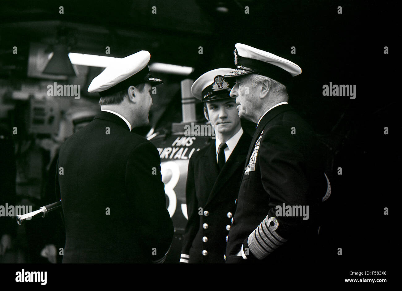 HMS Euryalus Oktober 1978 bei Besuch von Lord Louis Mountbatten in South Shields an den 40. Jahrestag der HMS Kelly Stockfoto