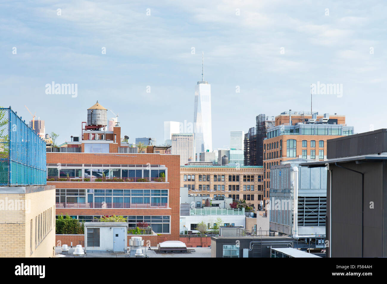 Eine äußere Aufnahme im neuen Gebäude von dem Whitney Museum of American Art auf 22.05.15 genommen. Stockfoto