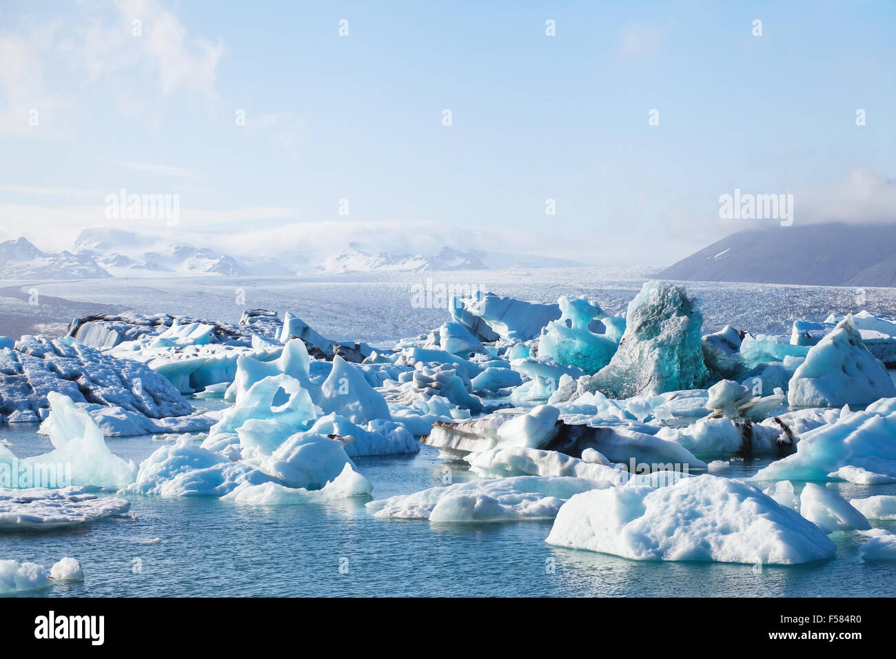 Gletschersee in Island Stockfoto