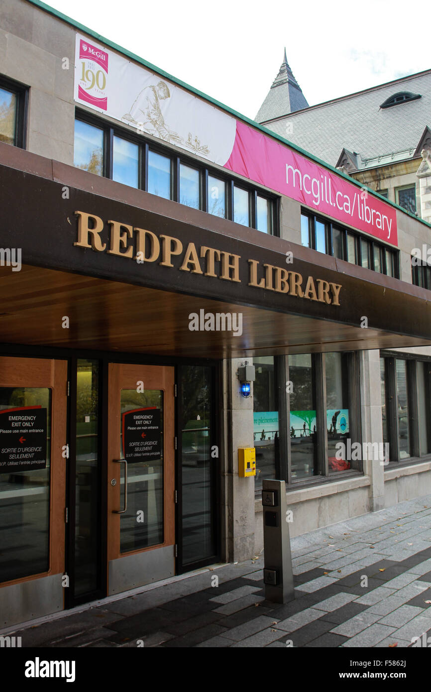 Die Bibliothek an der McGIll University in Montreal, Quebec Stockfoto