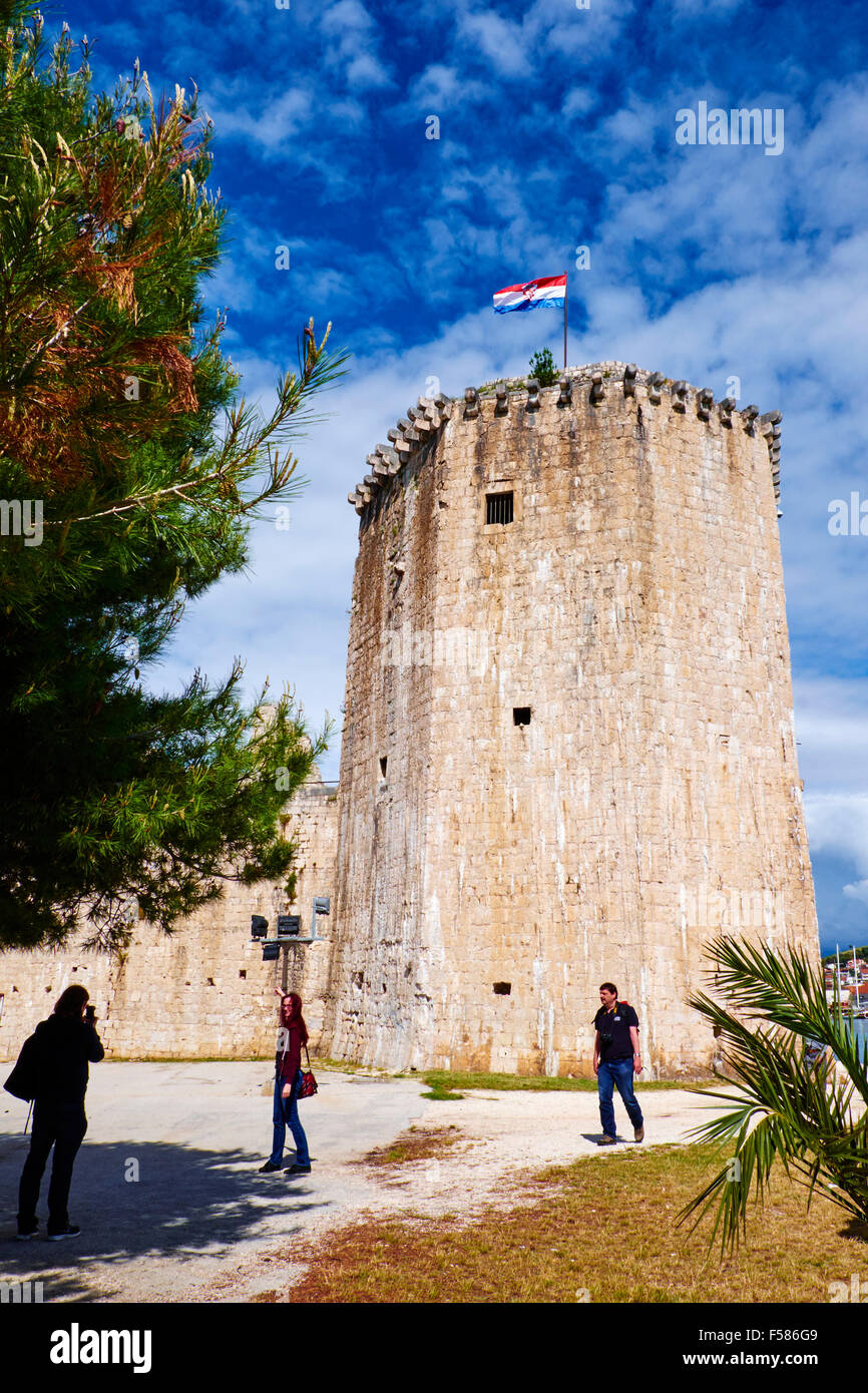 Kroatien, Dalmatien, Trogir, UNESCO-Weltkulturerbe Festung Kamerlengo Stockfoto