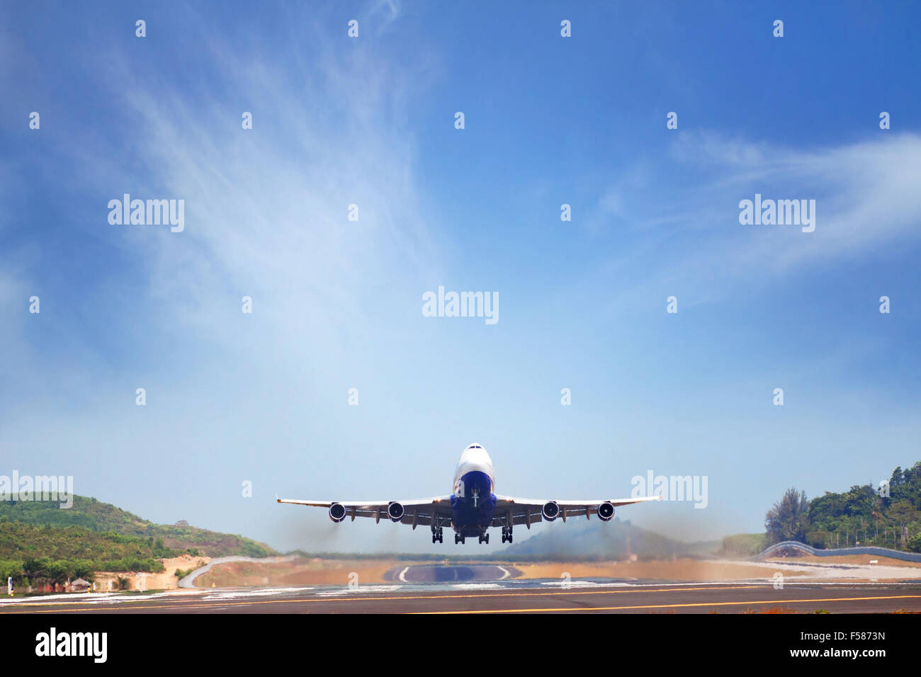Flugzeug abheben Stockfoto
