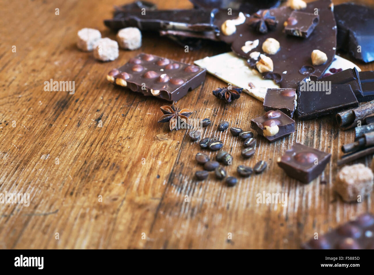 Schokolade Hintergrund mit Platz für text Stockfoto