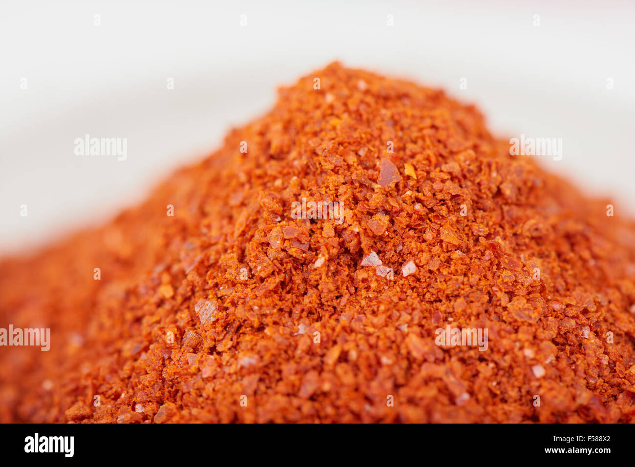Makro-Bild des koreanischen roten Paprikapulver Stockfoto