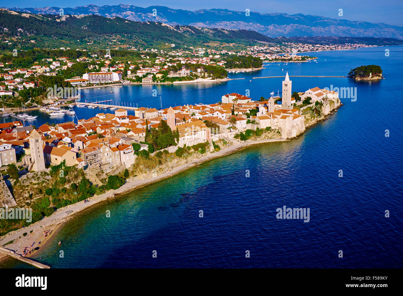 Kroatien, Kvarner-Bucht, Insel und Stadt Rab Stockfoto