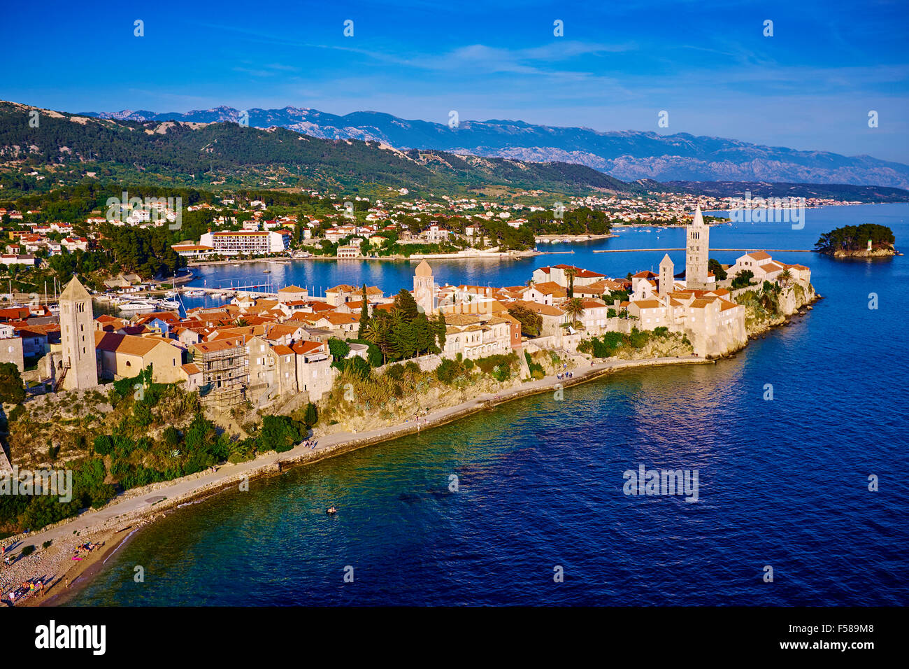 Kroatien, Kvarner-Bucht, Insel und Stadt Rab Stockfoto
