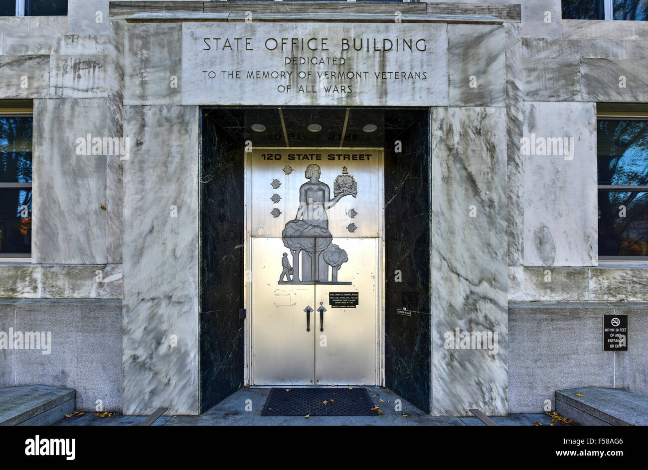 Geben Sie Büro Gebäude von Vermont in Montpelier. Im Art-Deco-Gebäude befindet sich die Abteilung und dem Department Of Motor Vehicles Stockfoto