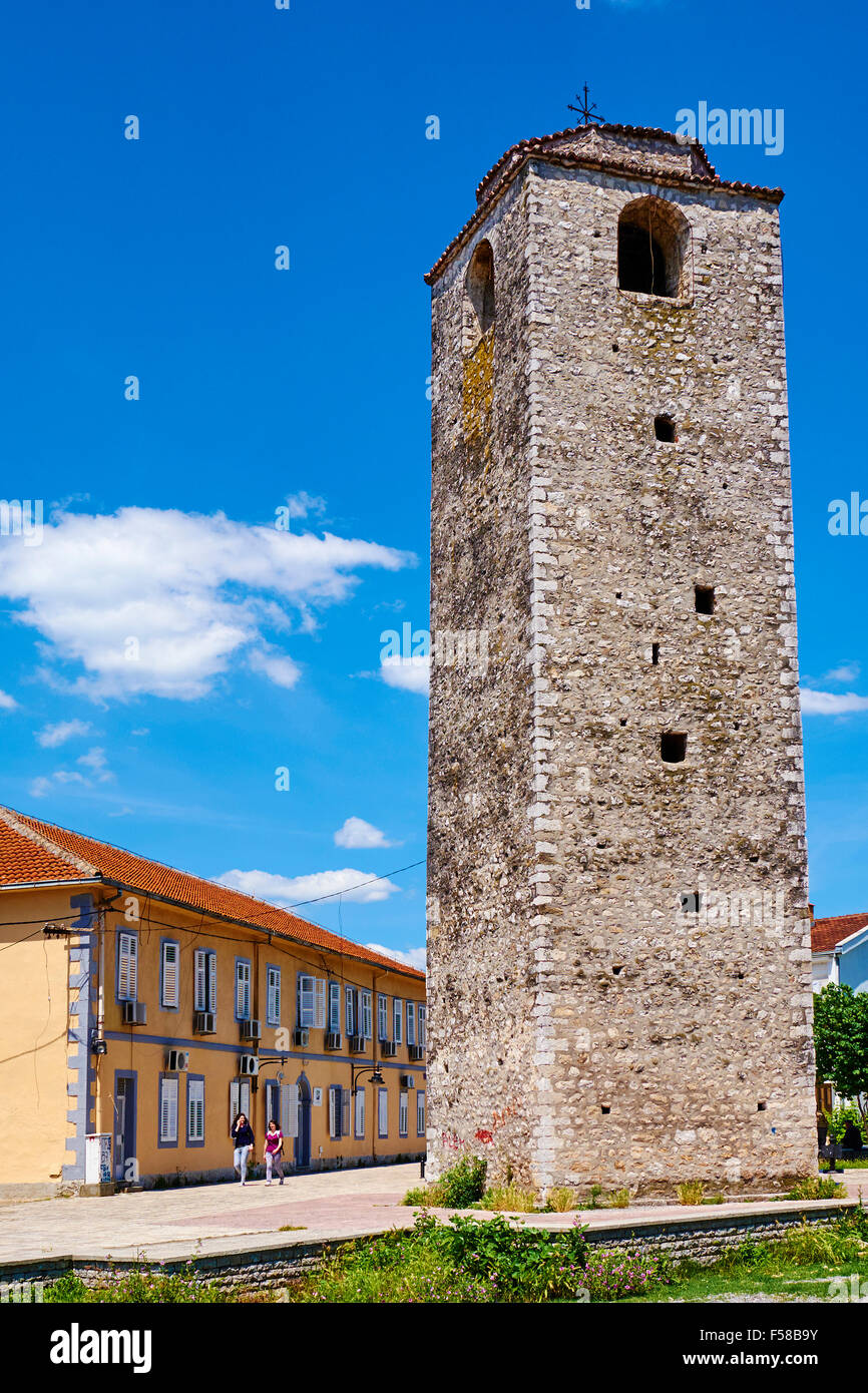 Montenegro, Zentralregion Hauptstadt Podgorica, alten osmanischen denkenden, Uhrturm verwendet, um die Priester Zeit verkünden Stockfoto