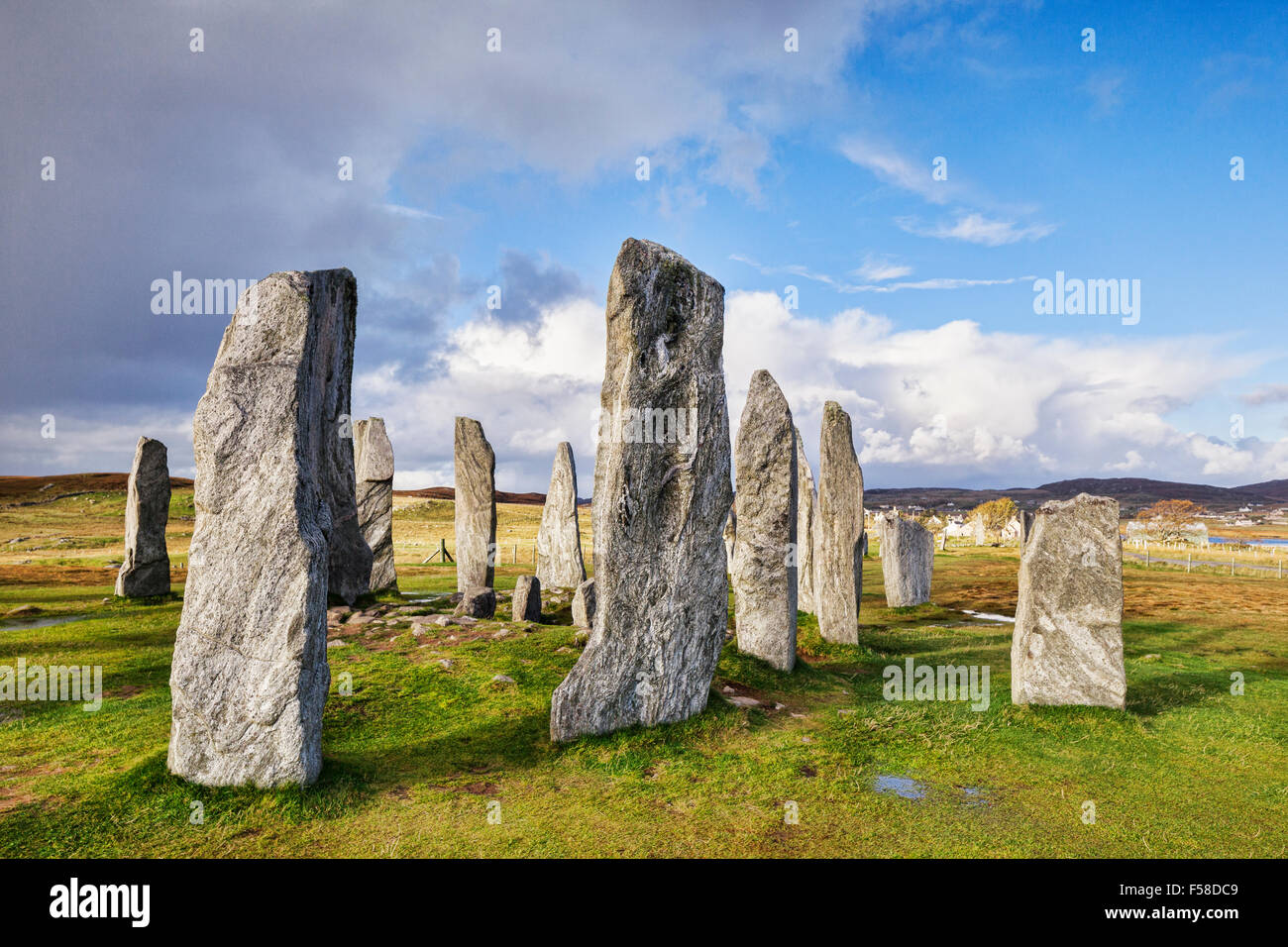 Steinkreis Callanish, Isle of Lewis, Western Isles, äußeren Hebriden, Schottland, UK Stockfoto