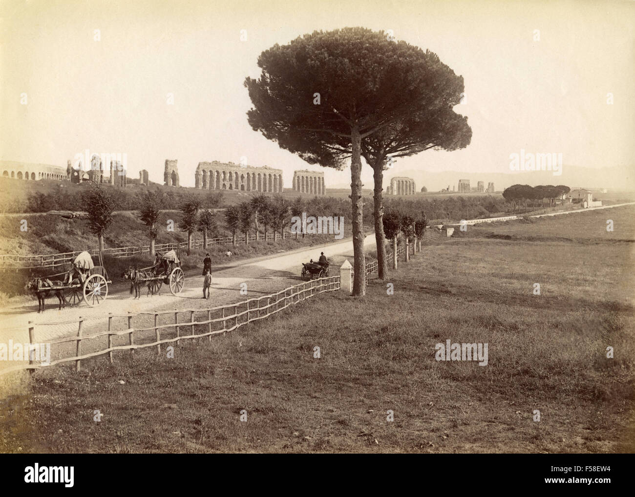 Die Via Appia, Rom, Italien Stockfoto