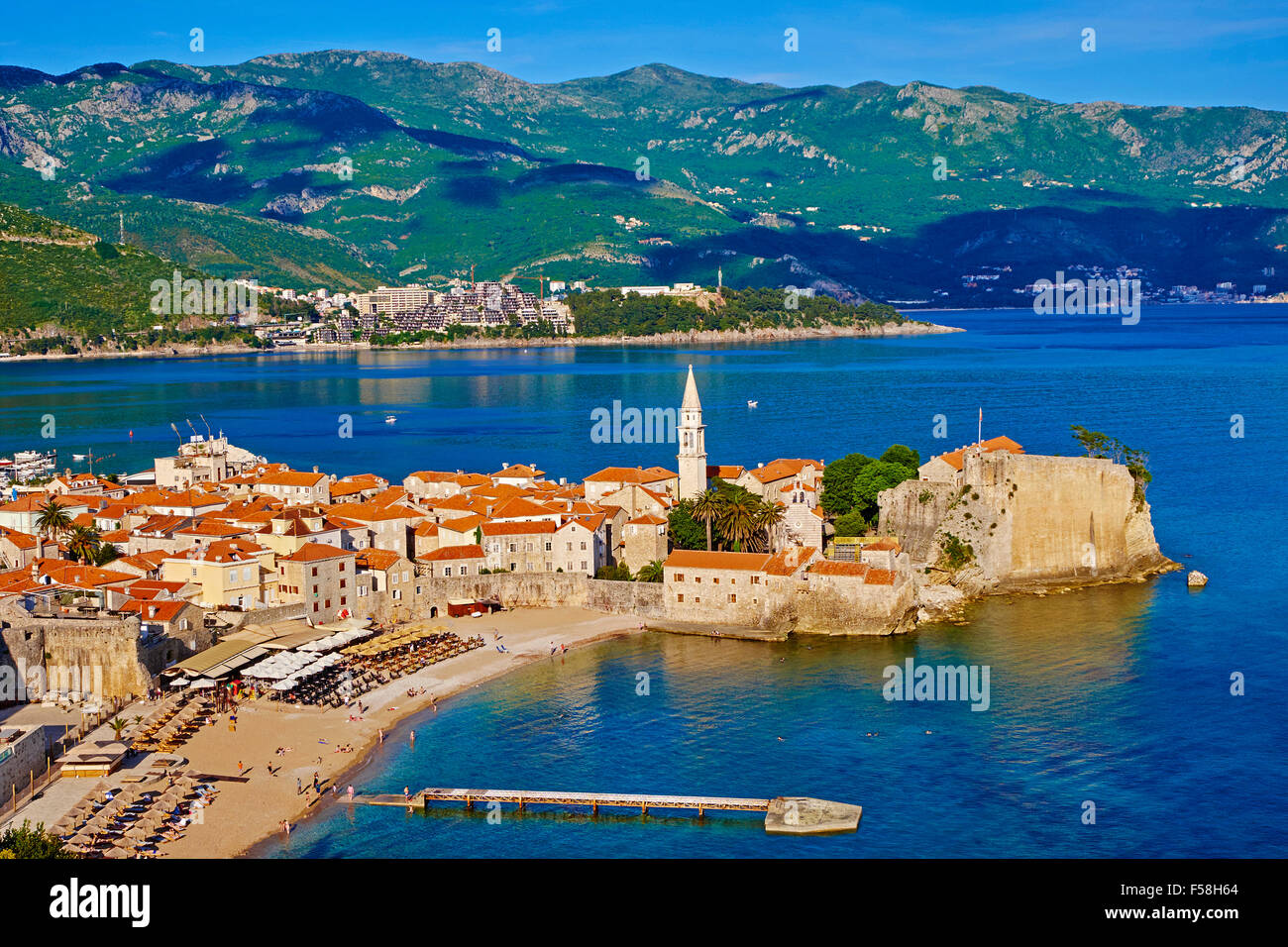 Montenegro, Adria-Küste, alte Stadt von Budva, Stari Grad Stockfoto