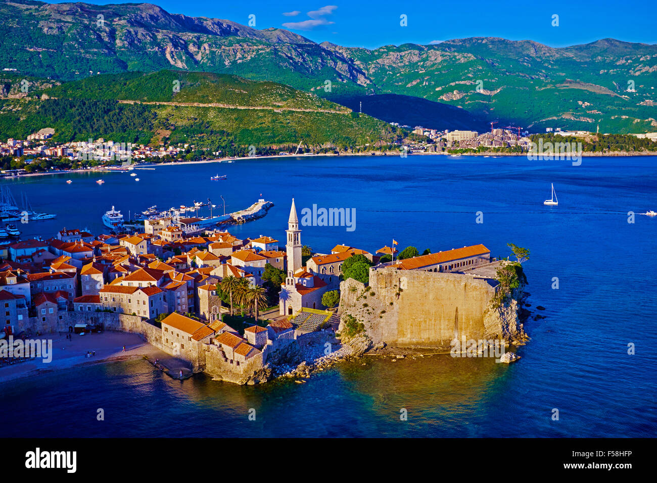 Montenegro, Adria-Küste, alte Stadt von Budva, Stari Grad Stockfoto