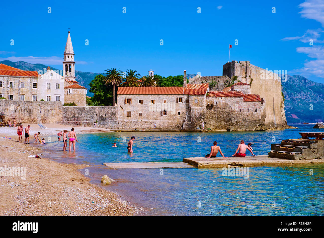 Montenegro, Adria-Küste, alte Stadt von Budva, Stari Grad Stockfoto