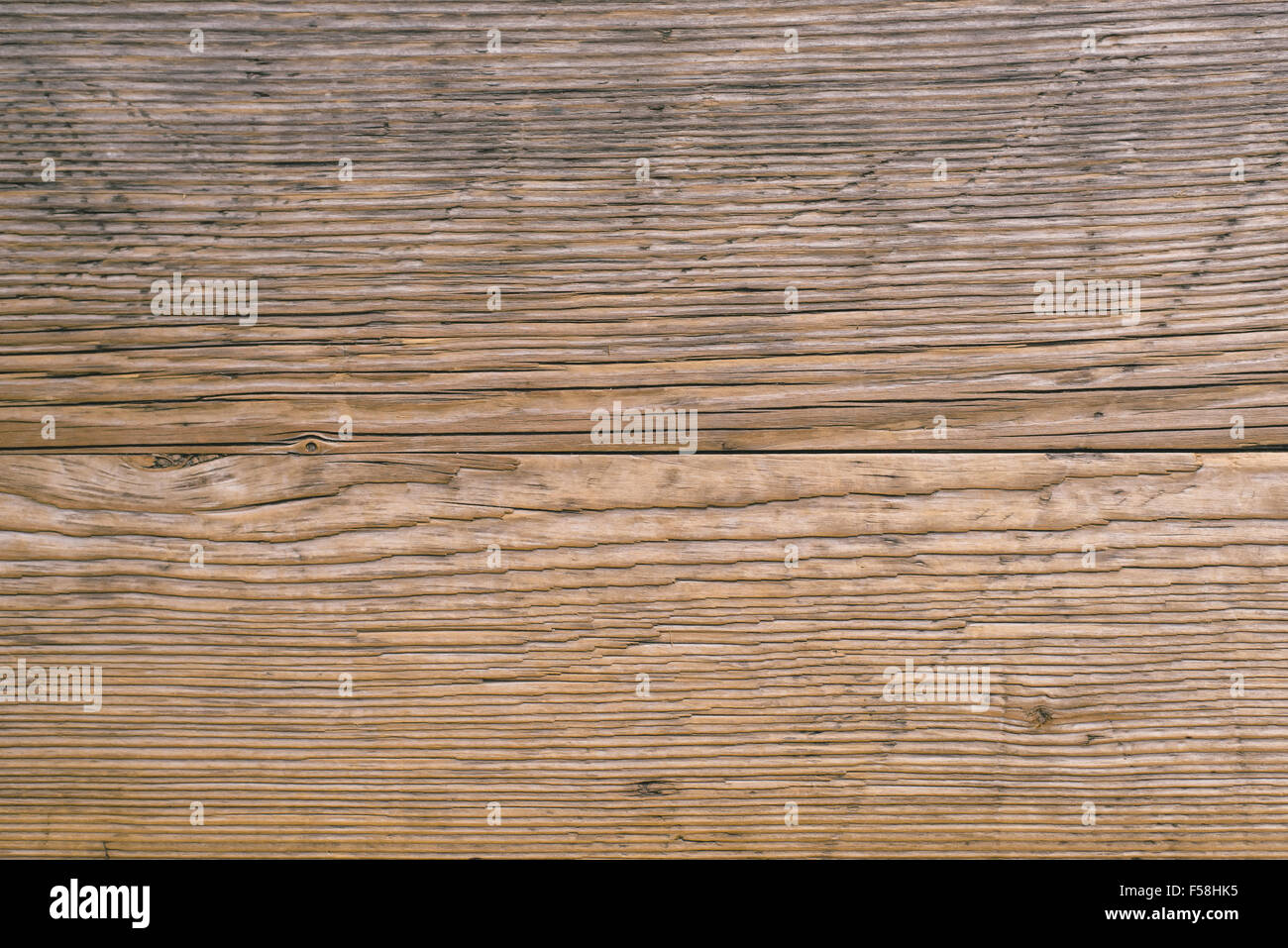 Alten Holzbrett Textur, Risse in gebrauchten Eichen Holzplatte Stockfoto
