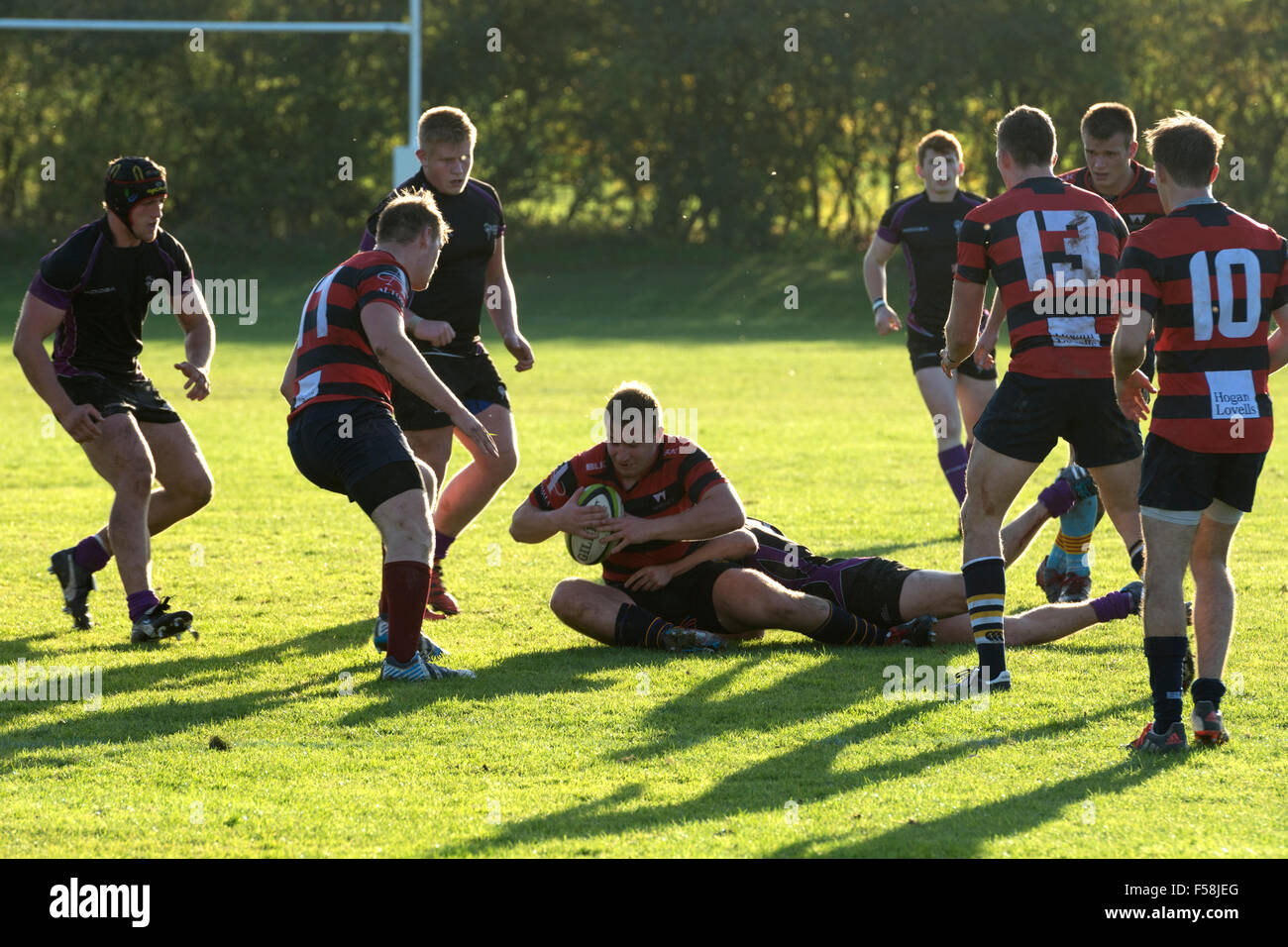 Hochschulsport - Herren Rugby Union an der Universität Warwick, UK Stockfoto