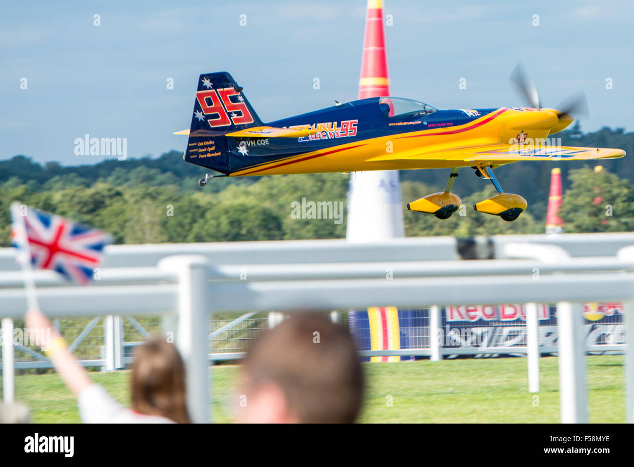 Matt Hall beim Red Bull Air Races Ascot UK 2014 Stockfoto