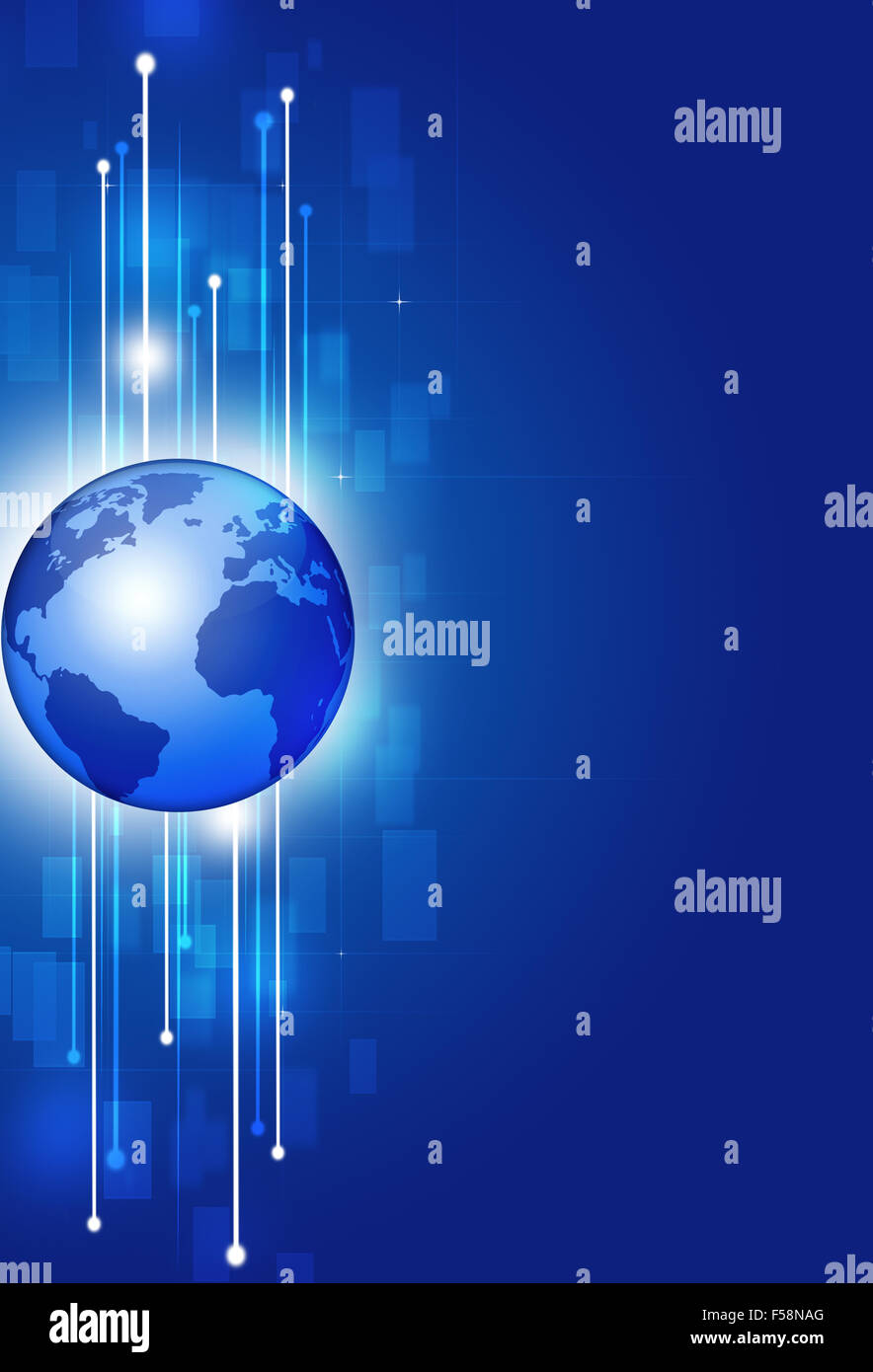 Kommunikation Technologie global Digitalgeschäft blau Konzept Hintergrund Stockfoto