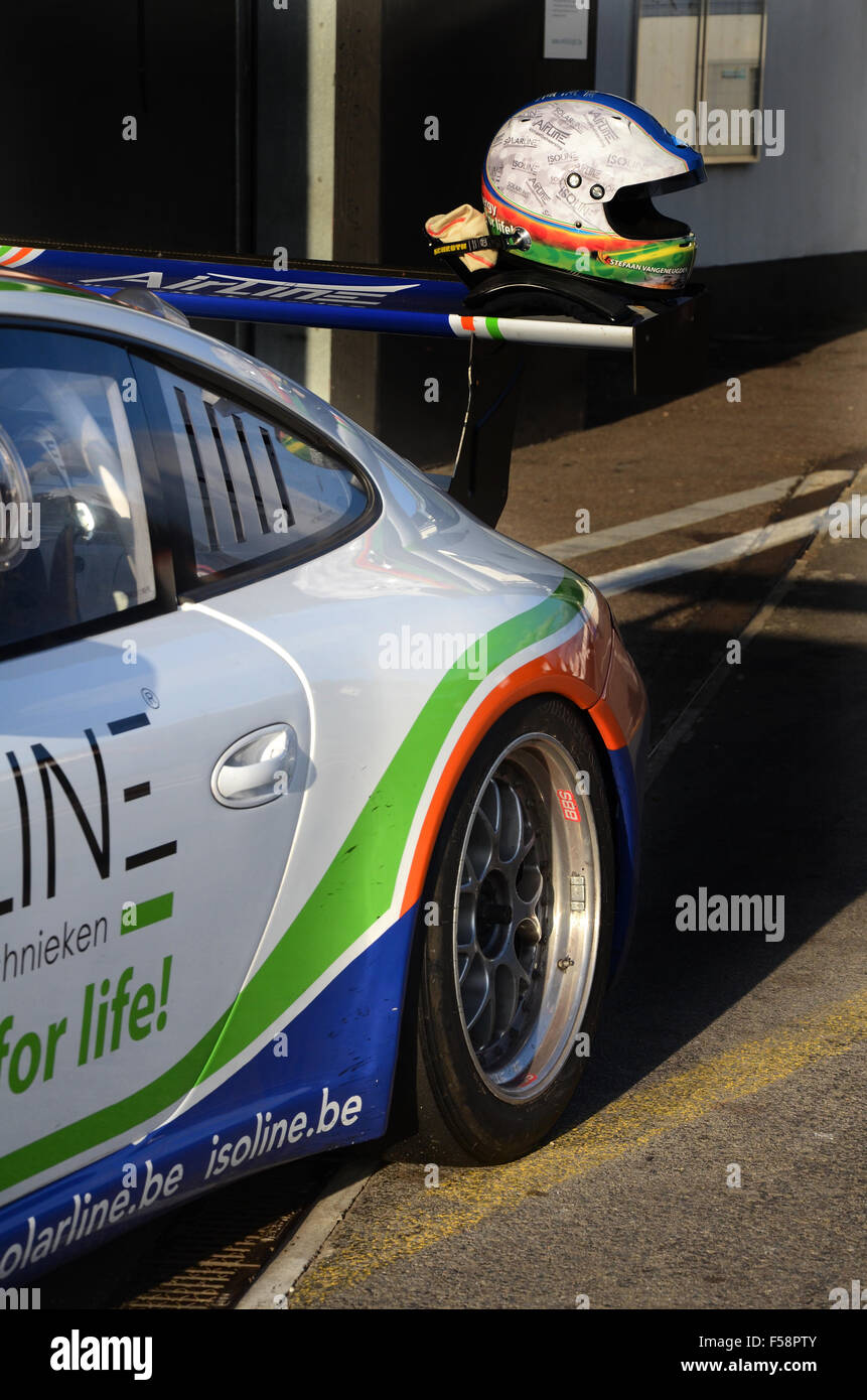 Porsche 997 in Circuit Zolder, Belgien Europa Stockfoto