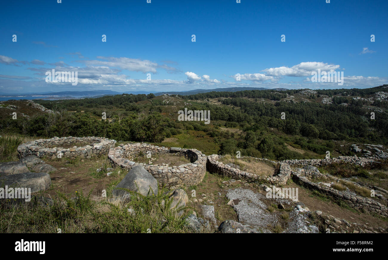 Eisenzeit Celtic Fort bleibt - Monte de Facho, Galicien Stockfoto