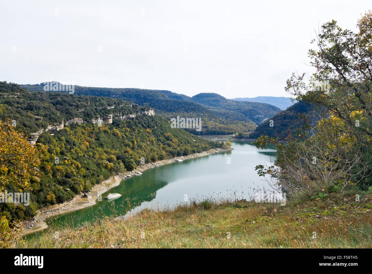 Sau-Reservoir und Ter Fluss, Katalonien (Spanien) Stockfoto