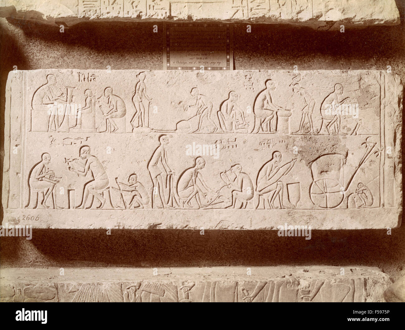 Handwerk, Bas Relief altägyptische Stockfoto