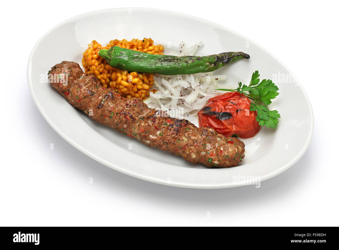 Adana Kebab, Hackfleisch Kebab, türkische Küche Stockfoto