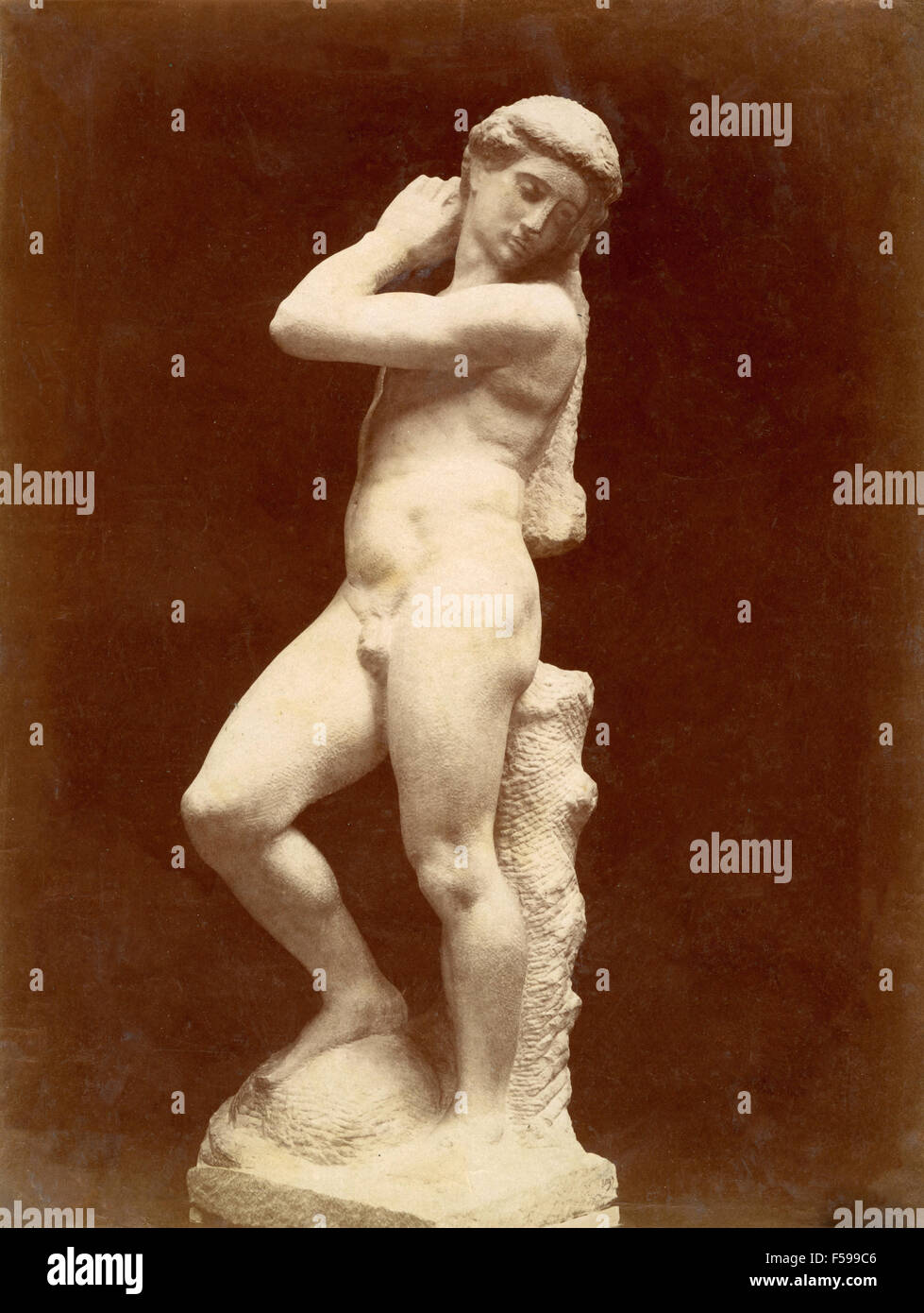 David, unvollendeten Statue von Michelangelo, Florenz, Italien Stockfoto