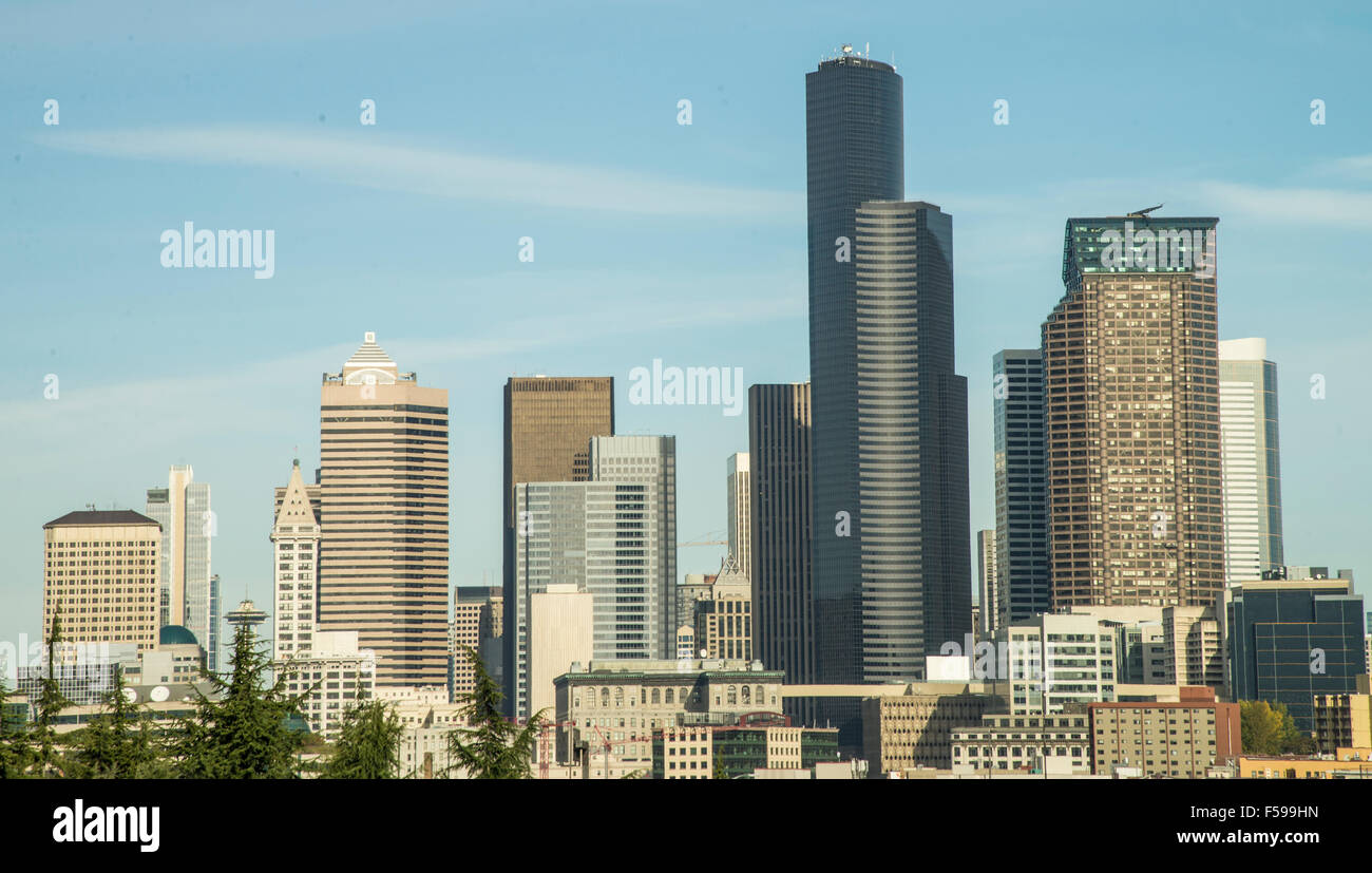 Nahaufnahme der Innenstadt von Seattle, Washington, USA Stockfoto