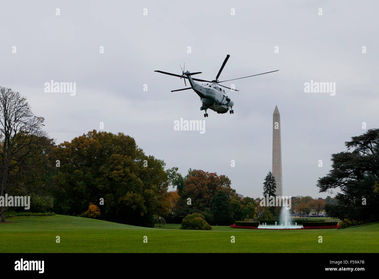US Marine One Hubschrauber vom weißen Haus - Washington, DC USA Stockfoto