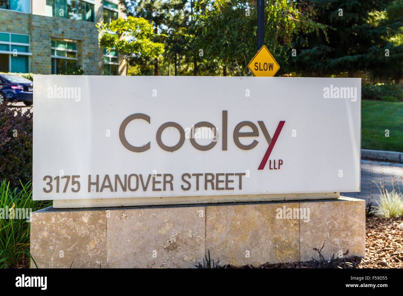Cooley LLP in Palo Alto Kalifornien als Anwalt in den Bereichen Technik, Biowissenschaften, saubere Technologien unter anderem. Stockfoto