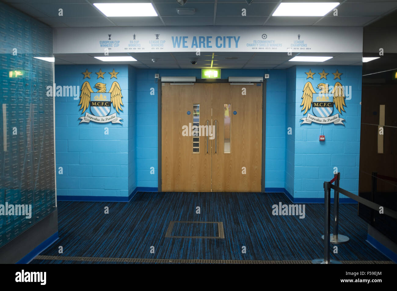 pic Manchester City Stadium Tunnel manchester city fc stockfotografie alamy