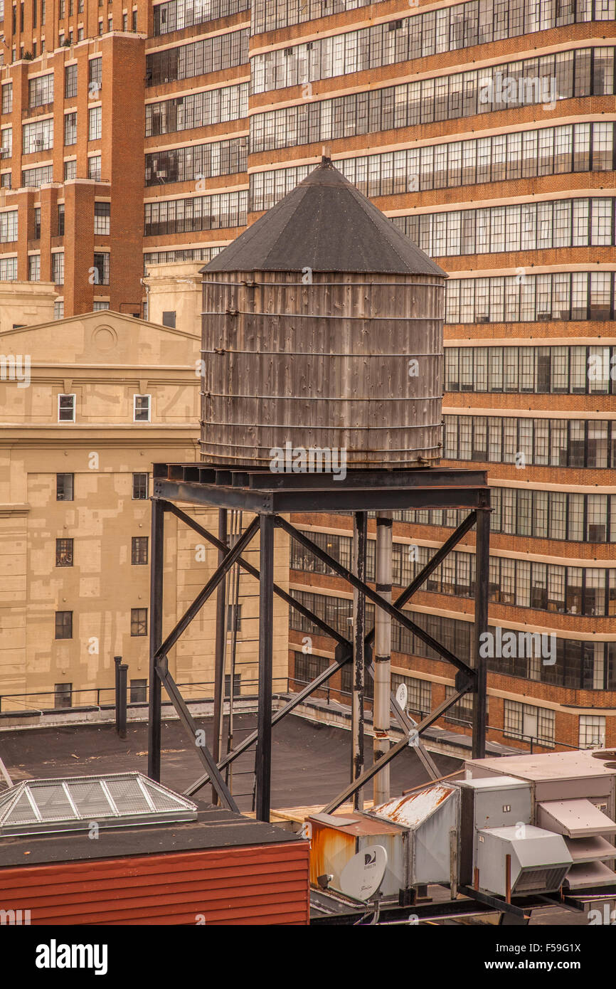 Wasser-Vorratsbehälter oder Turm, Chelsea, Manhattan, New York City, Vereinigte Staaten von Amerika Stockfoto