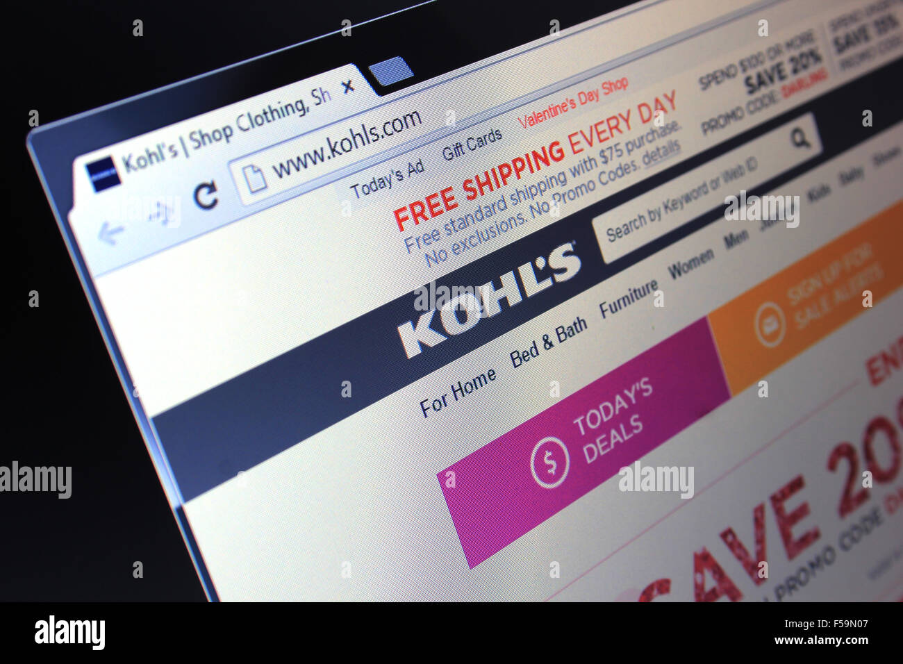 Kohls.com website Stockfoto