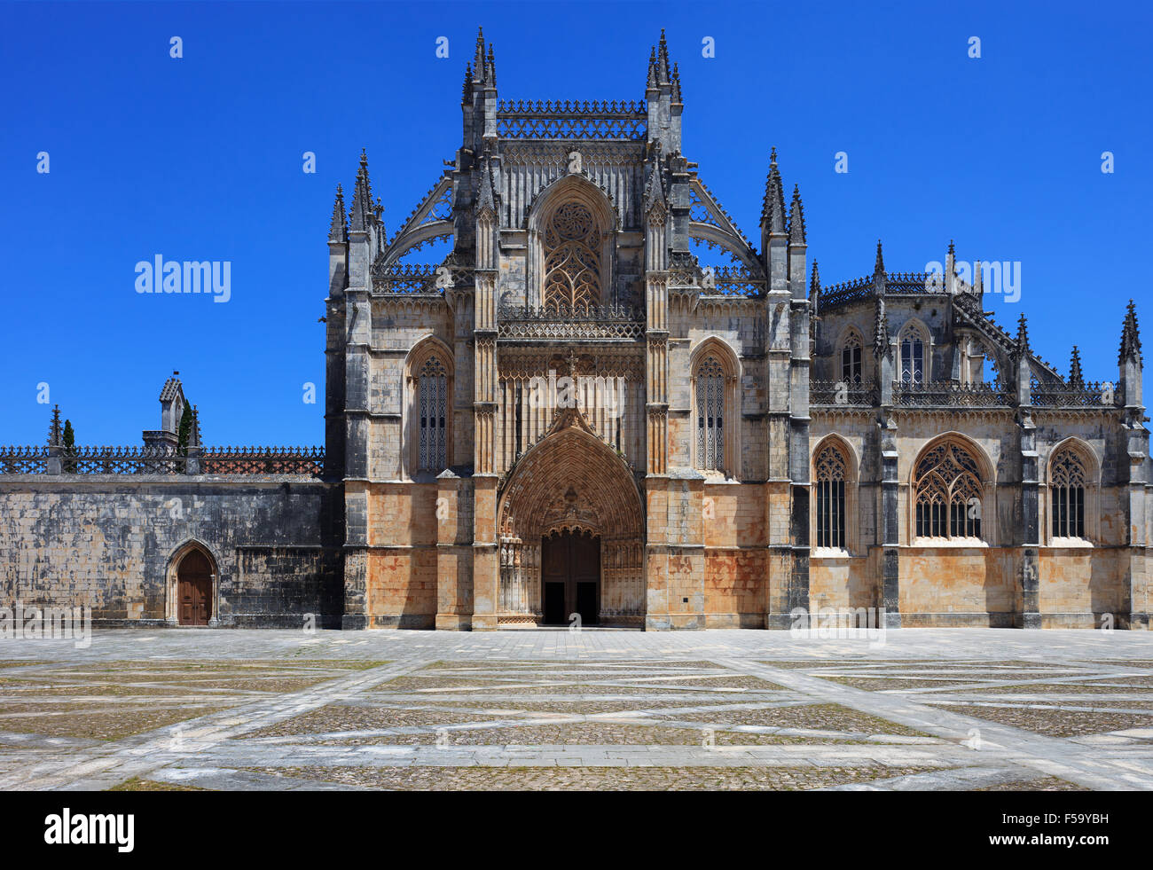 Kloster Batalha. UNESCO-Weltkulturerbe, im Distrikt Leiria, Estremadura, Portugal. 1386-1517 zu bauen. Stockfoto