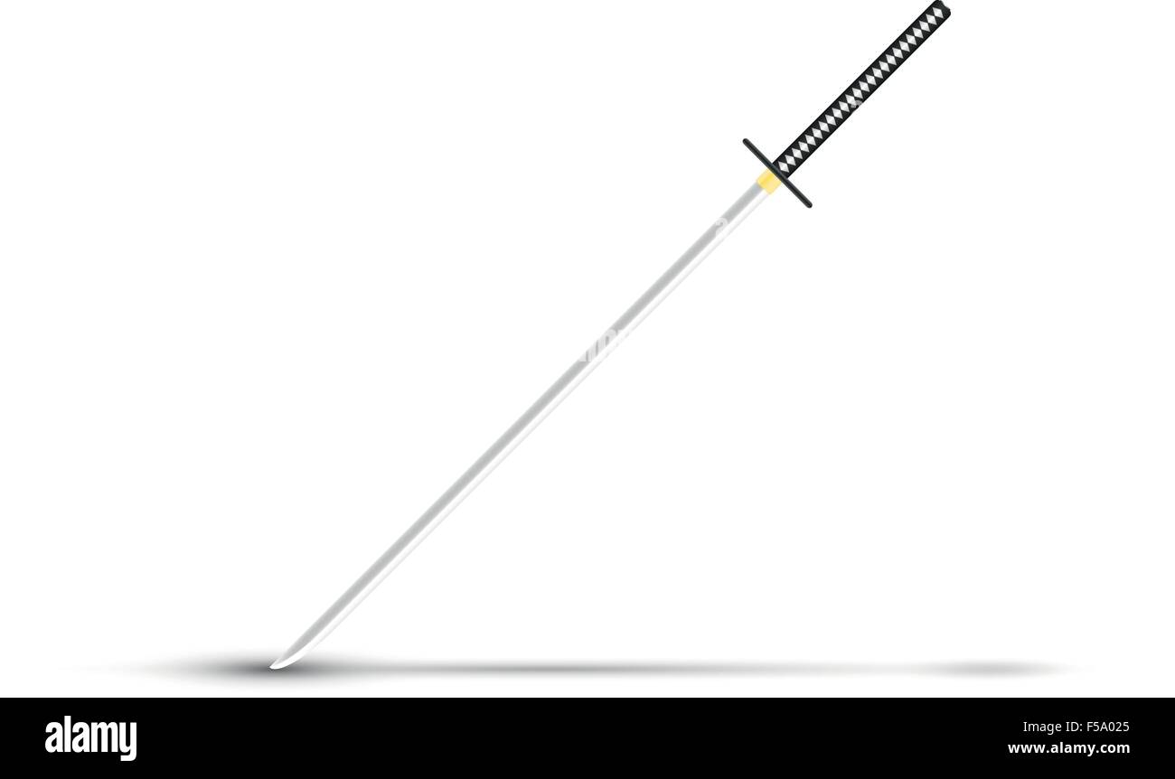 Japanisches Schwert Katana (Samuraischwert), Vektor, EPS10 Stock Vektor