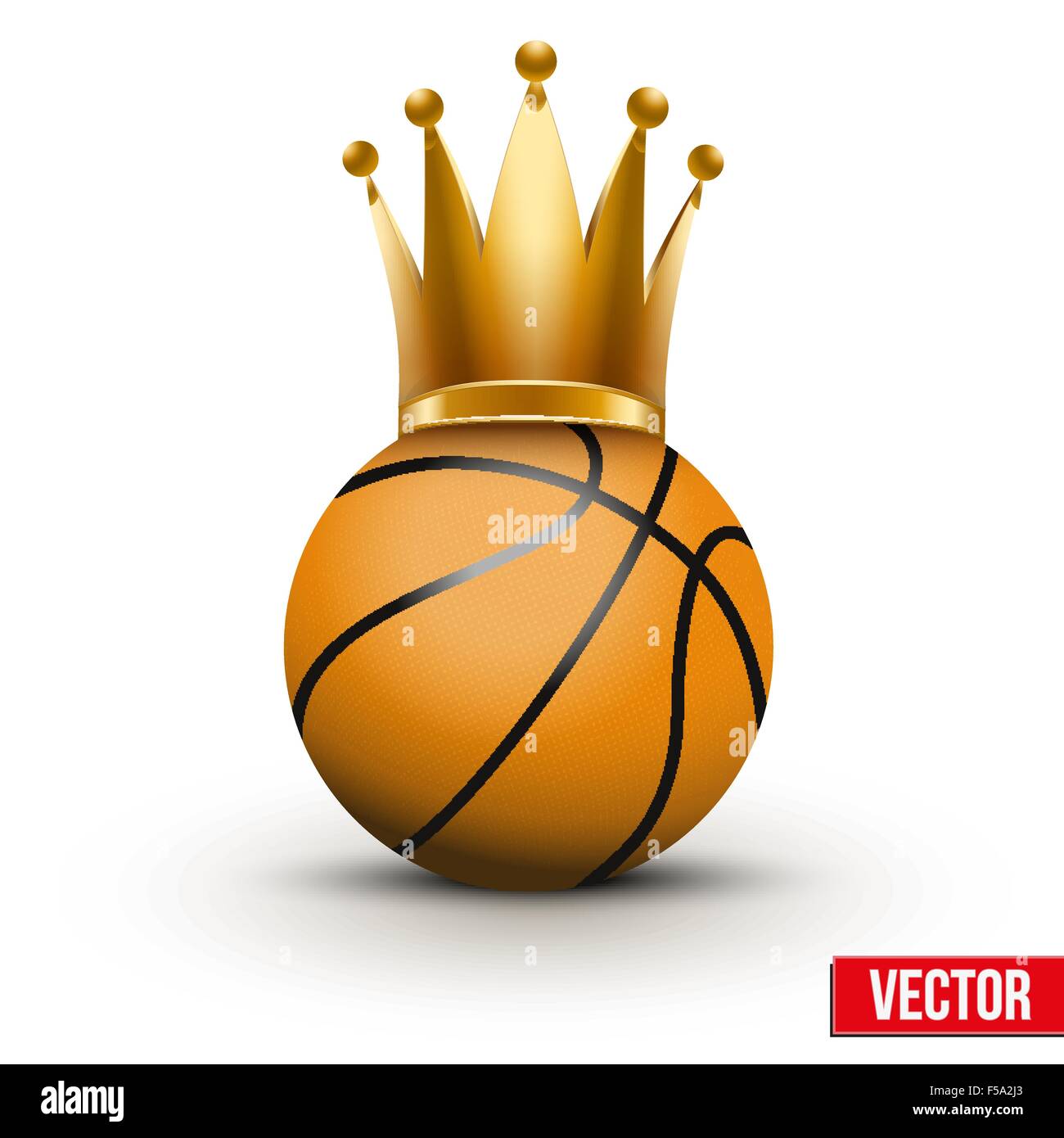 Basketball Ball mit Königskrone der Königin Stock Vektor