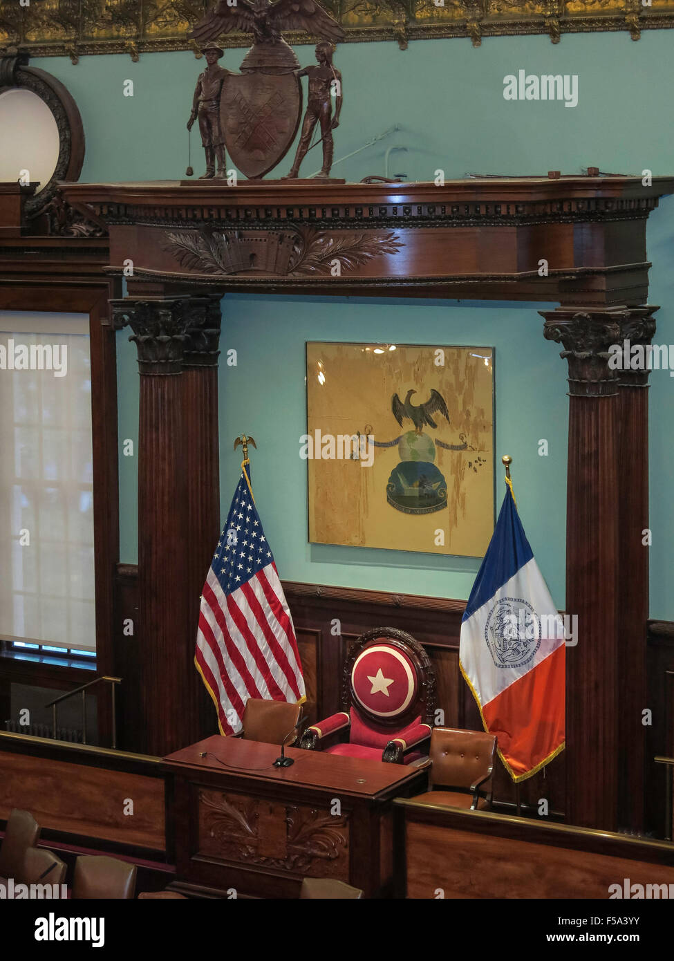 City Council Chamber in New York City, New York Stockfoto