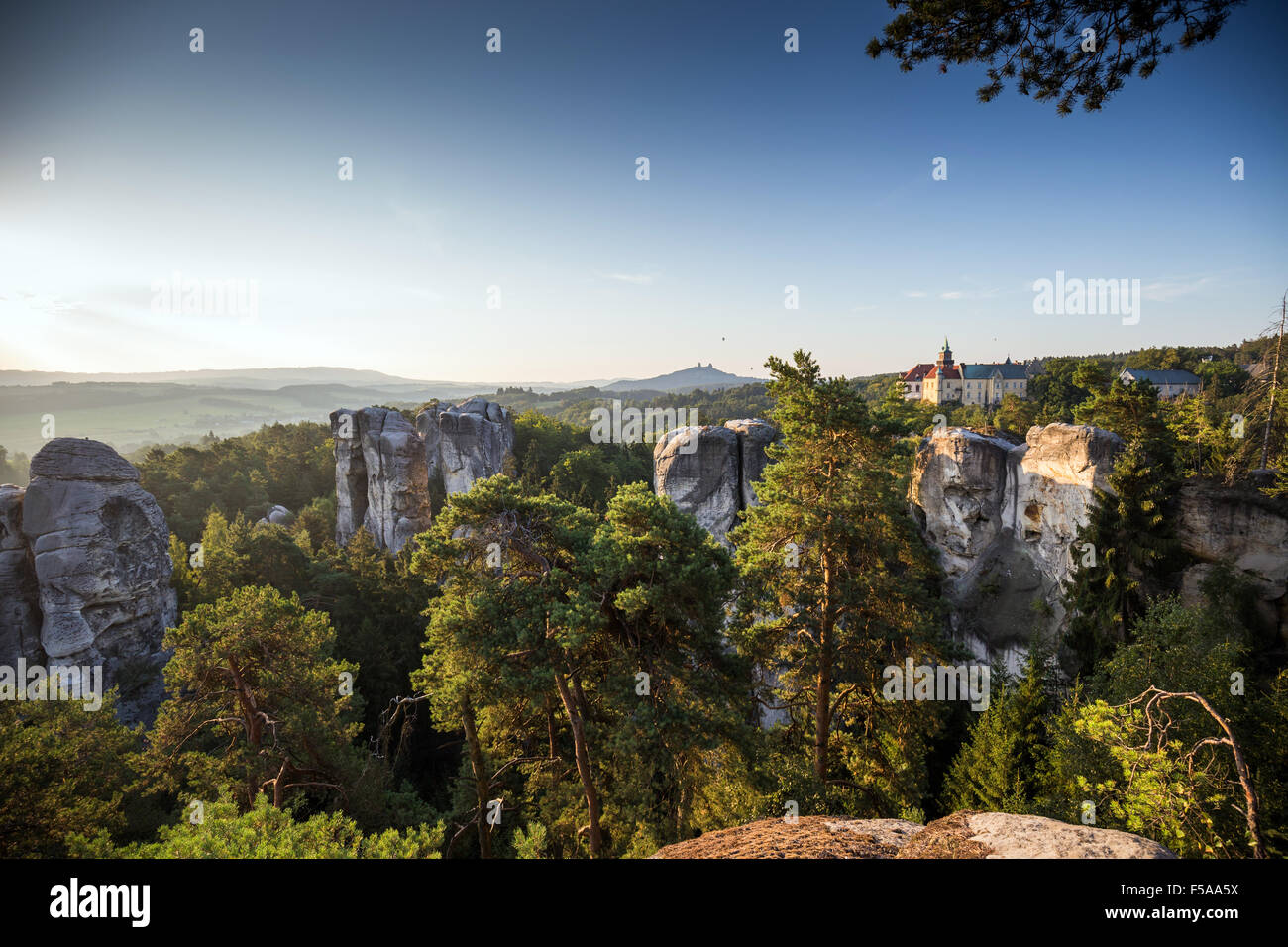 Schloss Hruba Skala, Böhmisches Paradies, Cesky Raj, Tschechische Republik, Europa Stockfoto