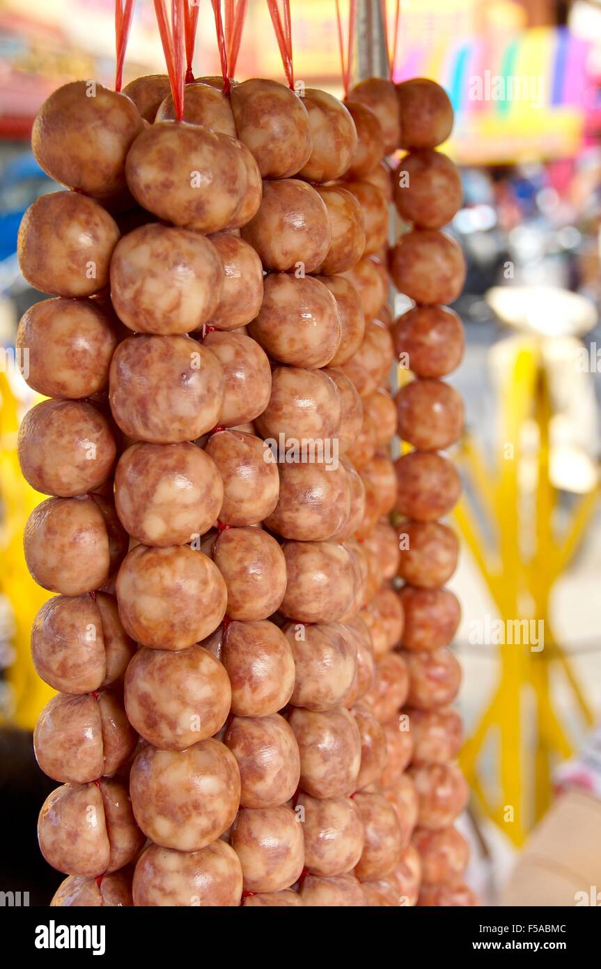 Die Nahaufnahme von Wurst in der Nähe Tempel Stockfoto