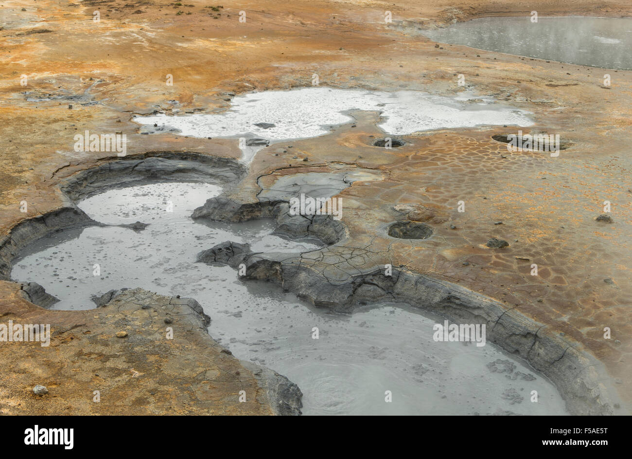 Detaillierten geothermische Frühling Bereich in Island Stockfoto