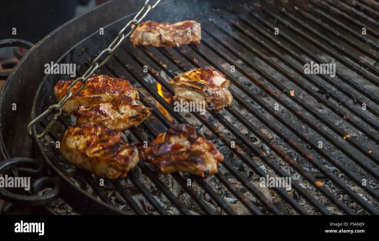 Rippen auf dem grill Stockfoto