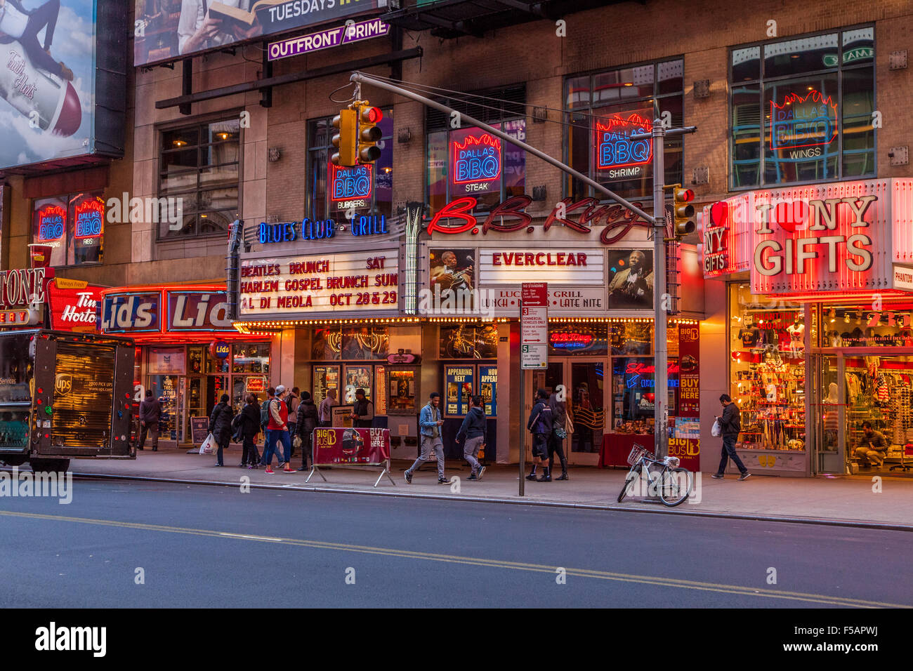 B.b. King Blues Club & Grill Times Square in New York City, Vereinigte Staaten von Amerika. Stockfoto