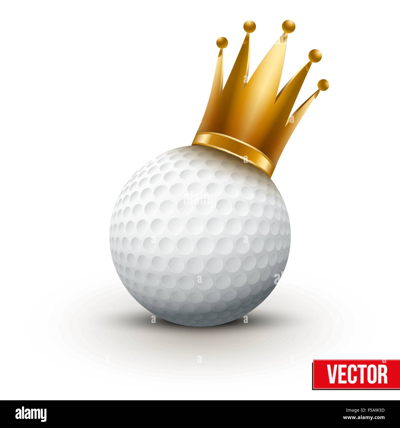 Golfball mit royal Queen Krone Stock Vektor