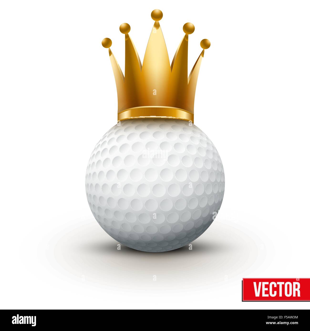 Golfball mit königlichen Krone der Königin Stock Vektor